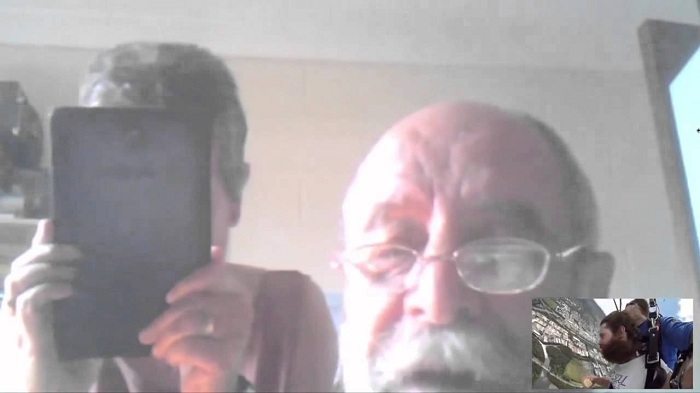 Watch this man Skype his parents while Skydiving